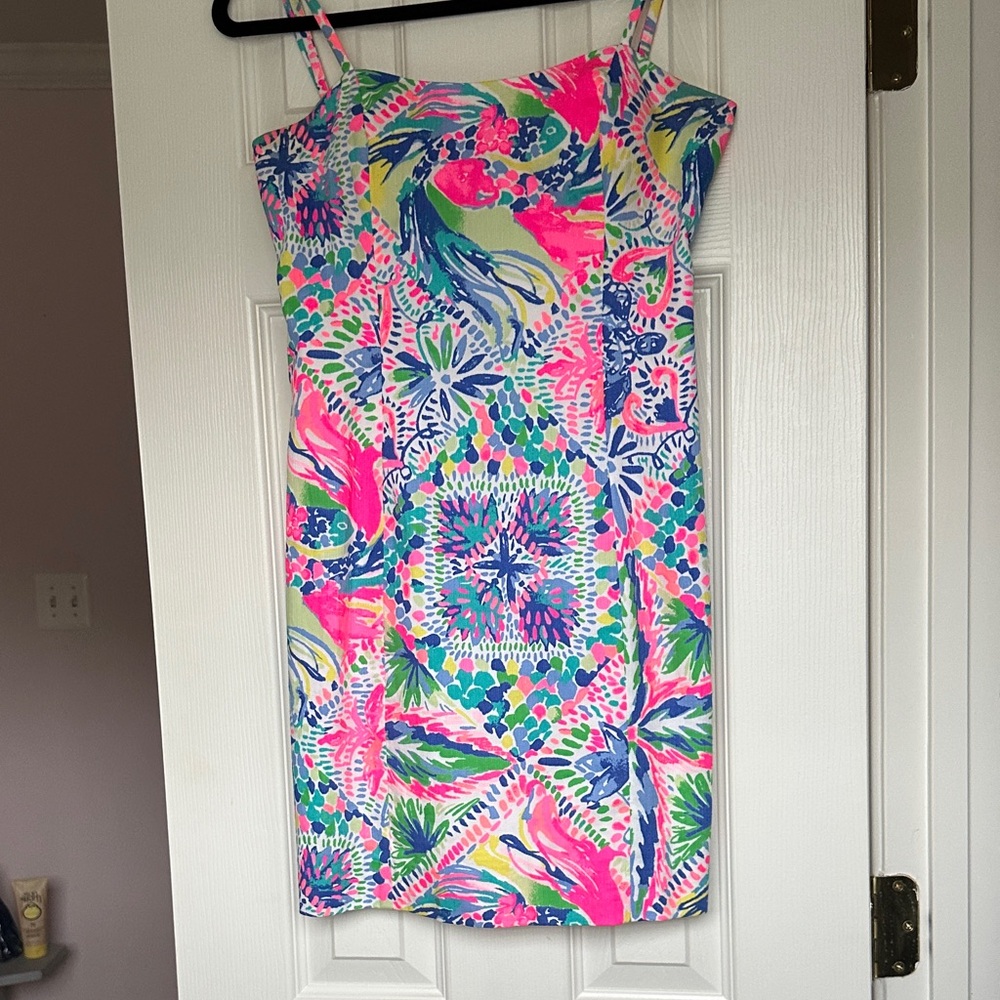 Lilly Pulitzer Pink and Blue Tropical Dress
